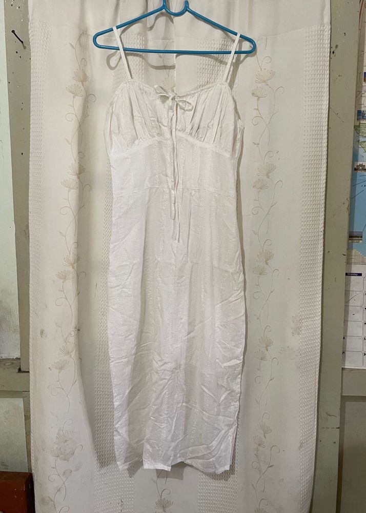 white midi dress