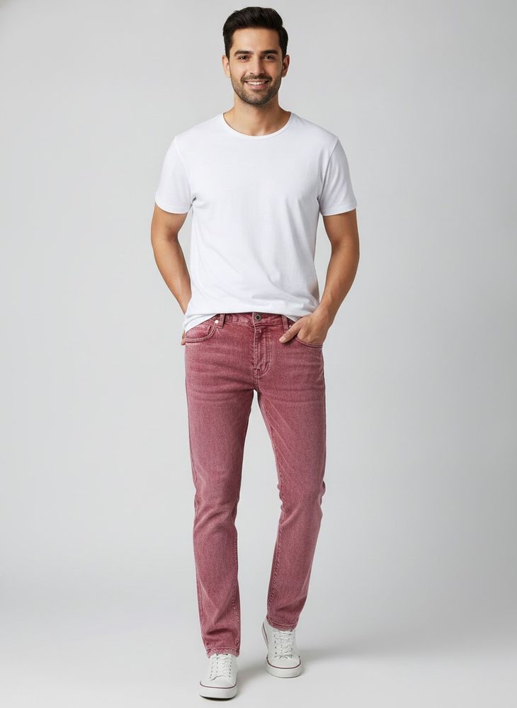 Washed Red Jeans