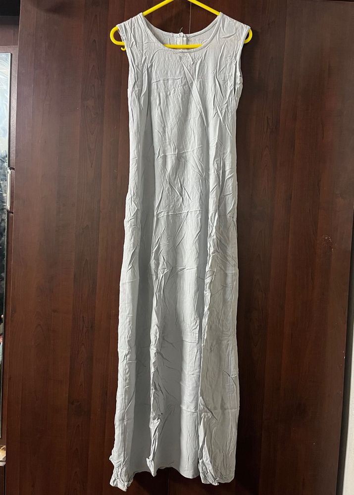 Sleeveless Grey Maxi Dress