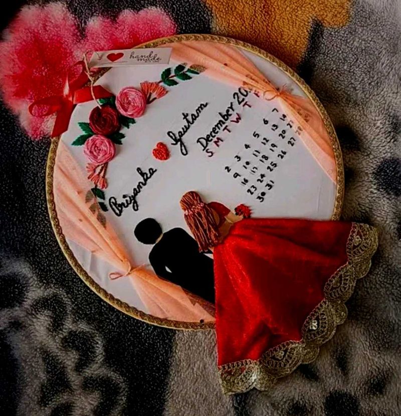 Custom Embroidered Wedding Hoop