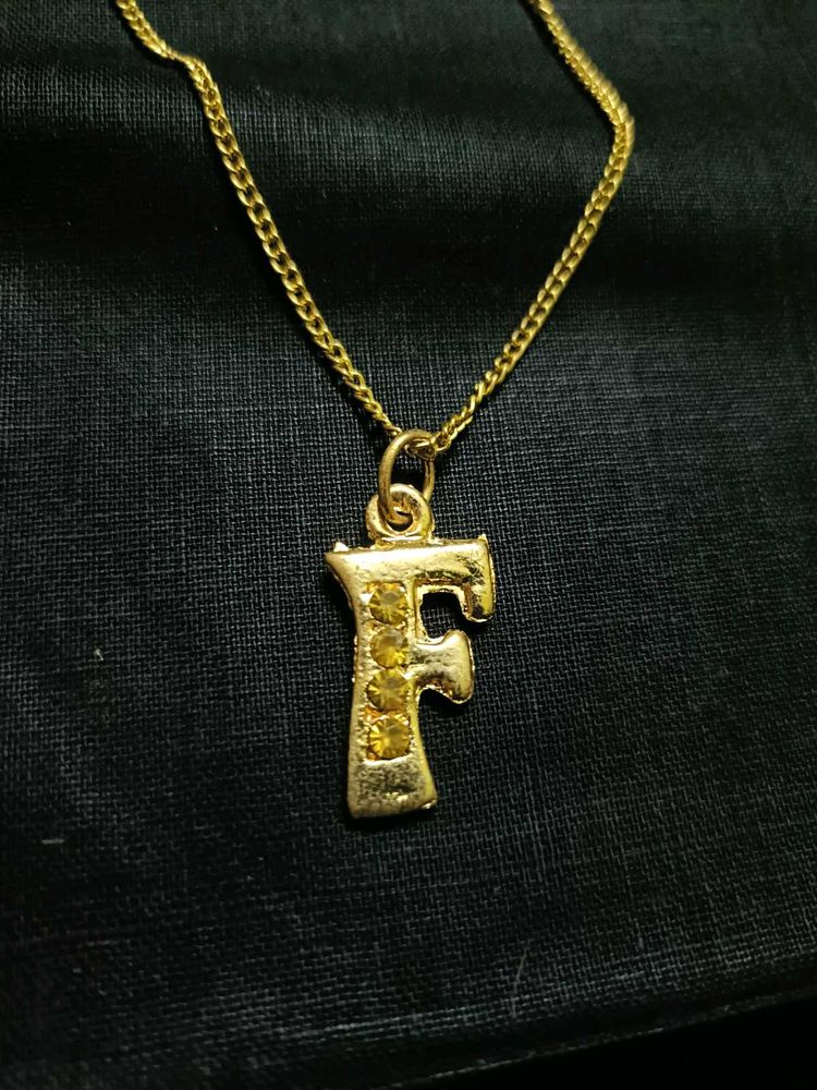 Gold Letter F Pendant Necklace
