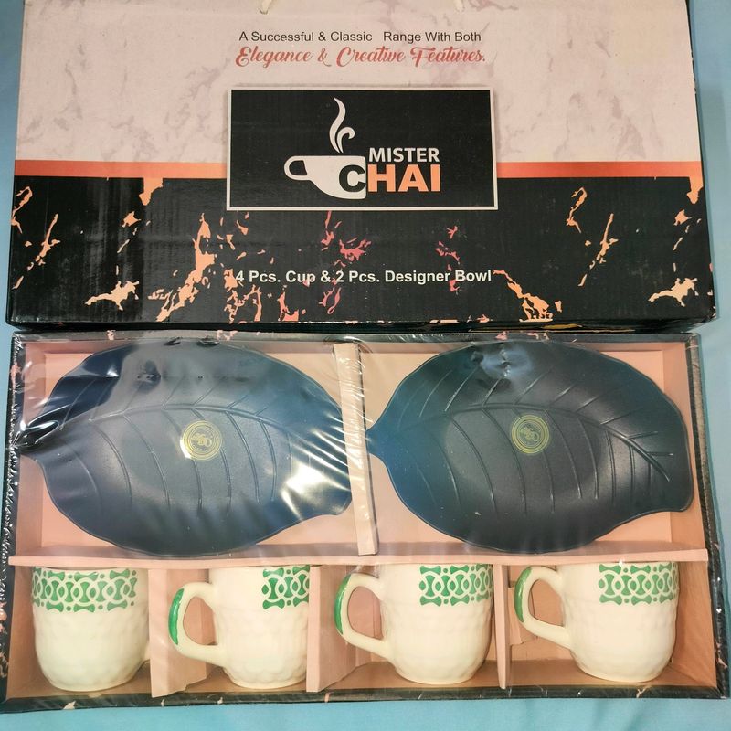 Tea Serving Set (4 Cup And 2 Bowl)