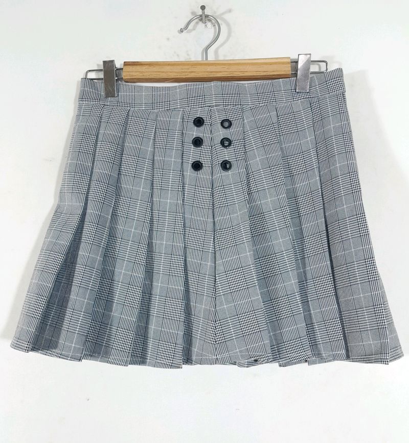 Black &amp; White Checks Mini Skirt (Women's)
