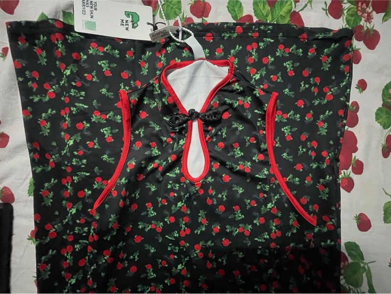 Black Floral Chinese Dress Newme