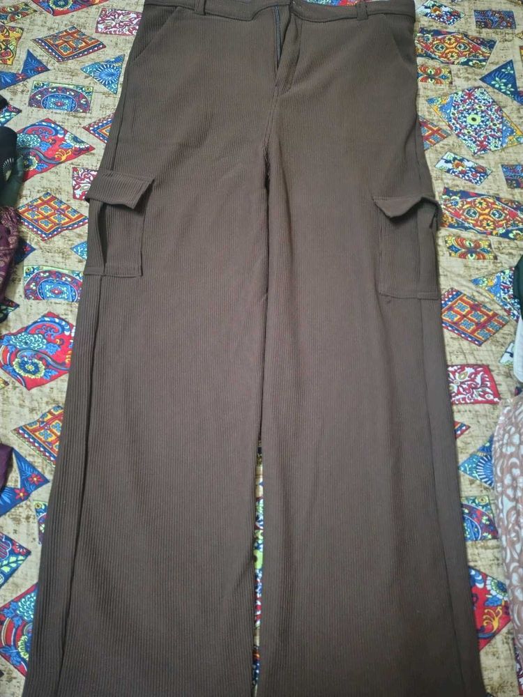 Brown Corduroy Cargo Pants