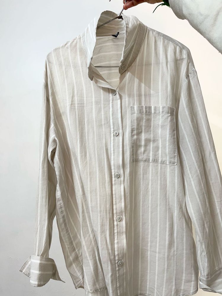H&amp;M Oversized Striped Shirt