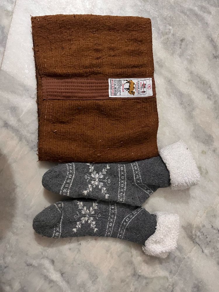 Winter socks + back warmer belt