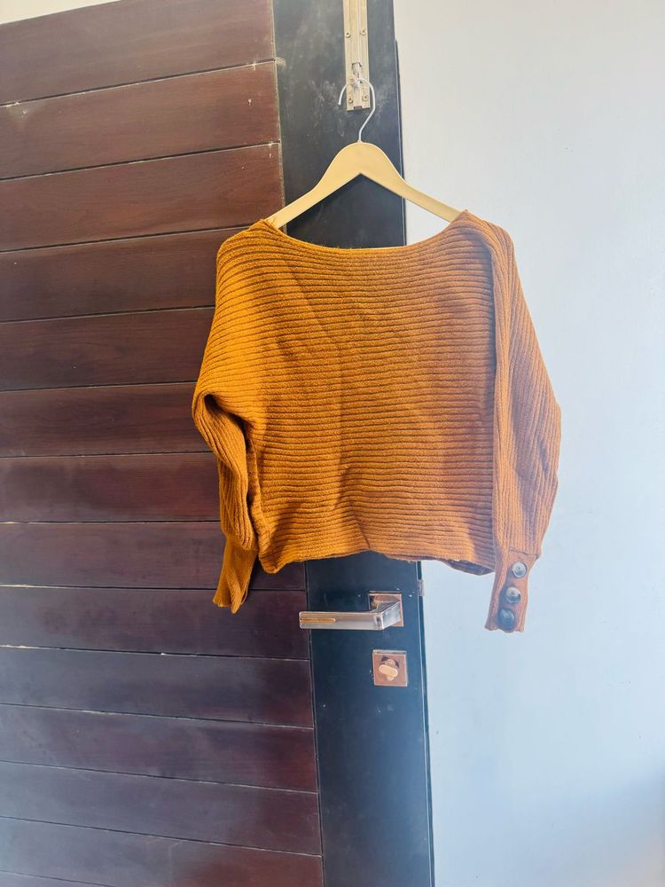 Stylish Brown Knit Sweater