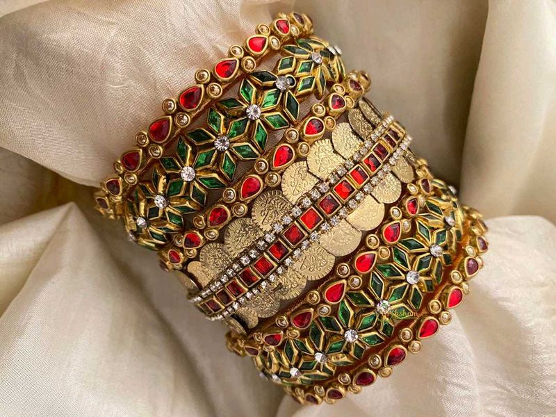 Beautiful silk thread bangles bridal set