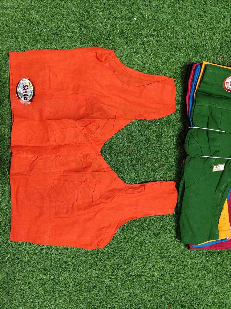 Orange Cotton Blouse. size-32,34,36