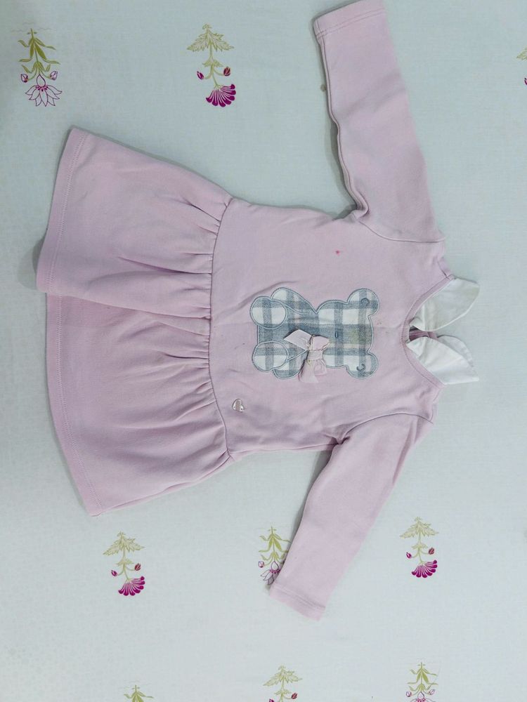 Baby Girl Pink Teddy Bear Dress