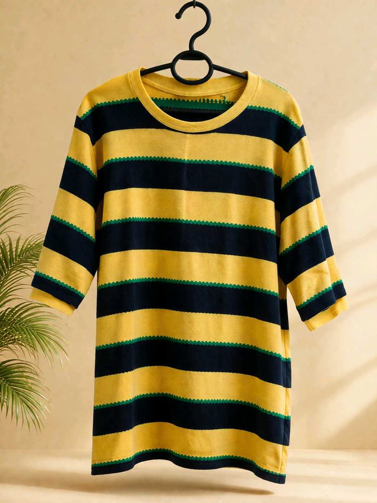 Striped Yellow and Navy T-Shirt