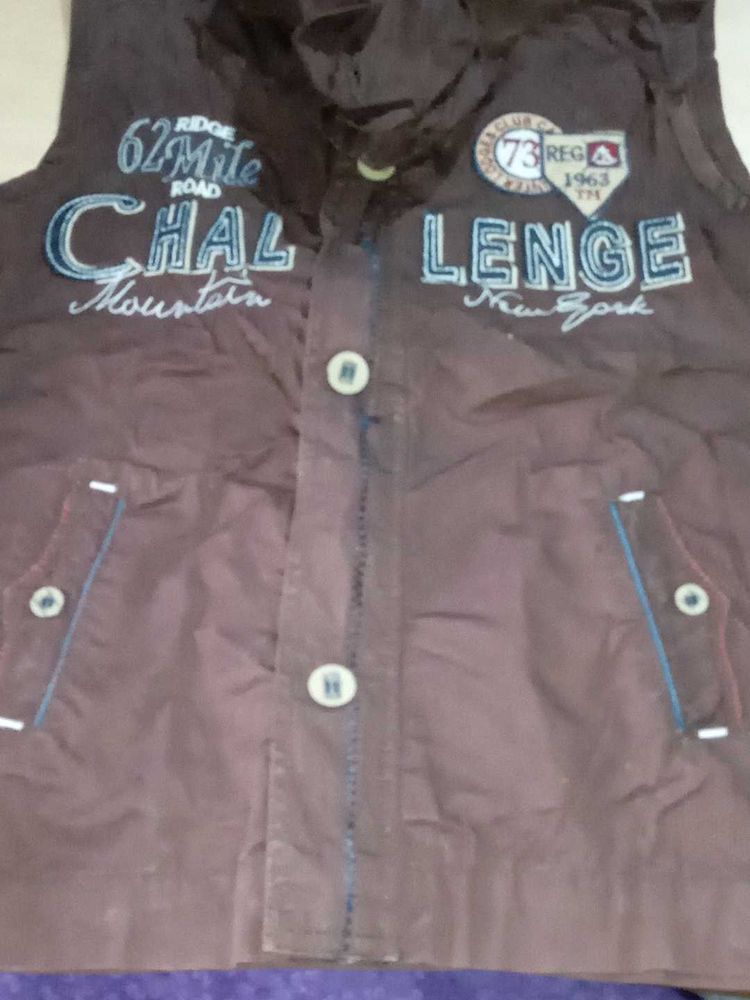 boys Brown Challenge Graphic Vest