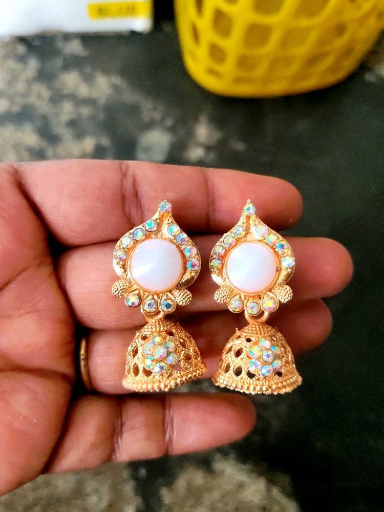 rose gold jumkha earrings. new earrings