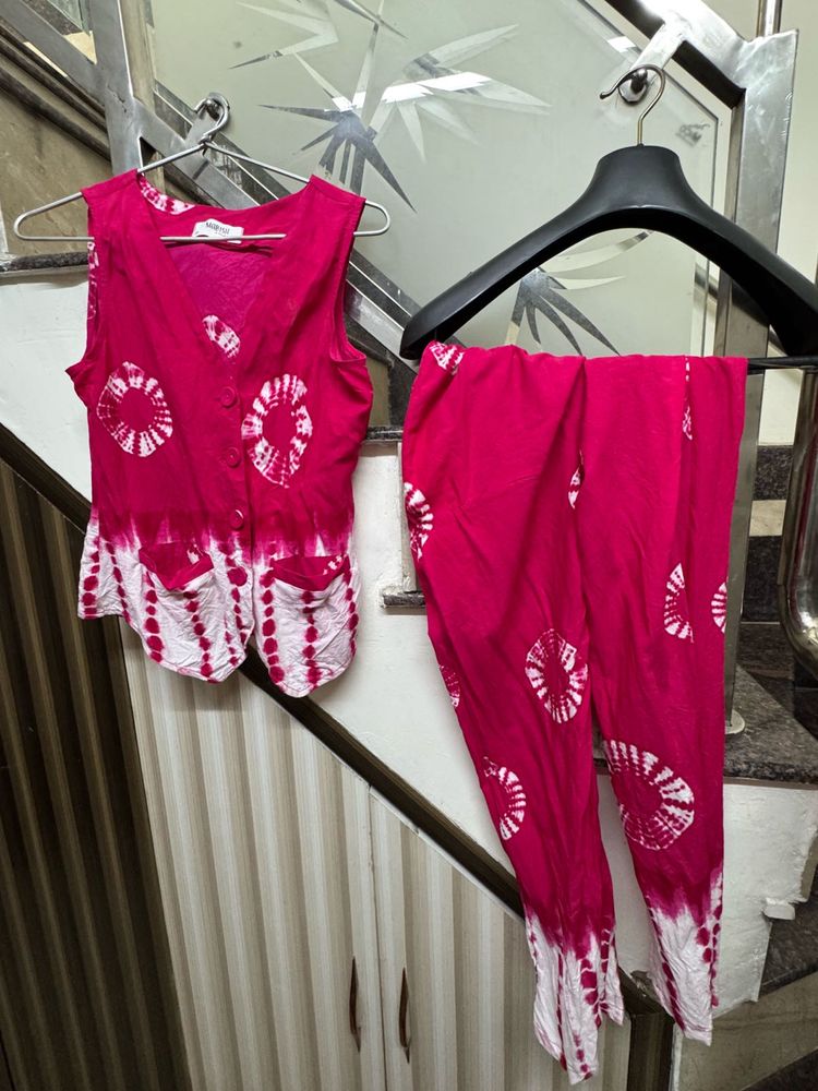 Vibrant Pink Tie-Dye co-ord Set