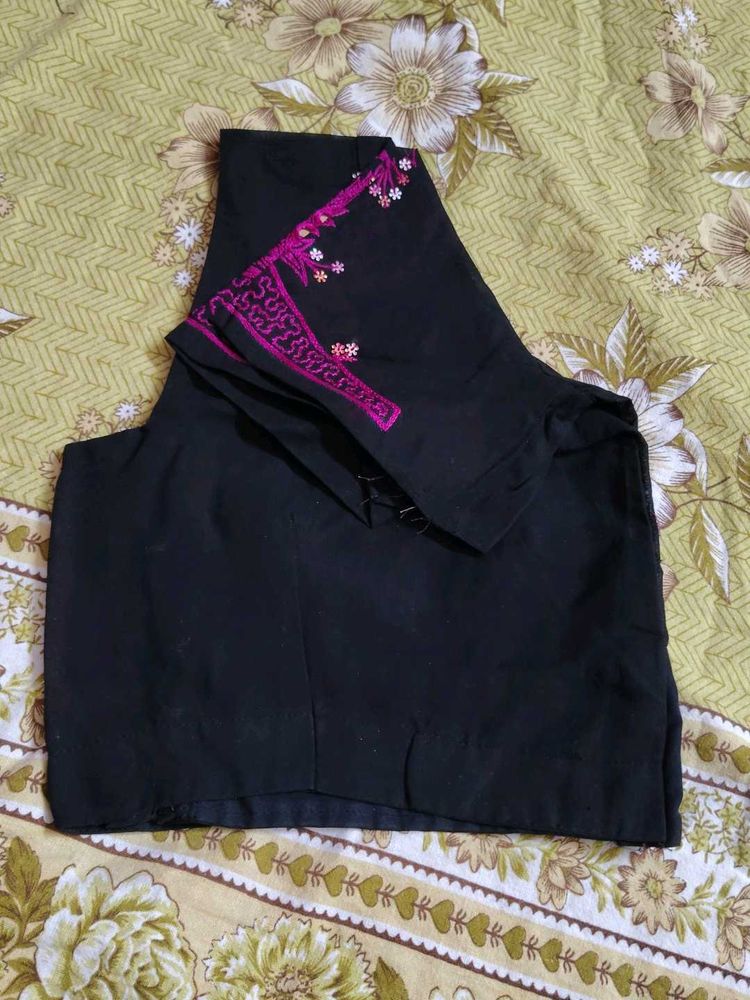 34 size Black Embroidered blouse