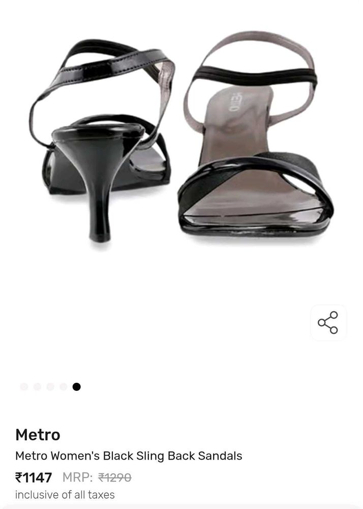 Metro Women's Black Sling Back Sandals