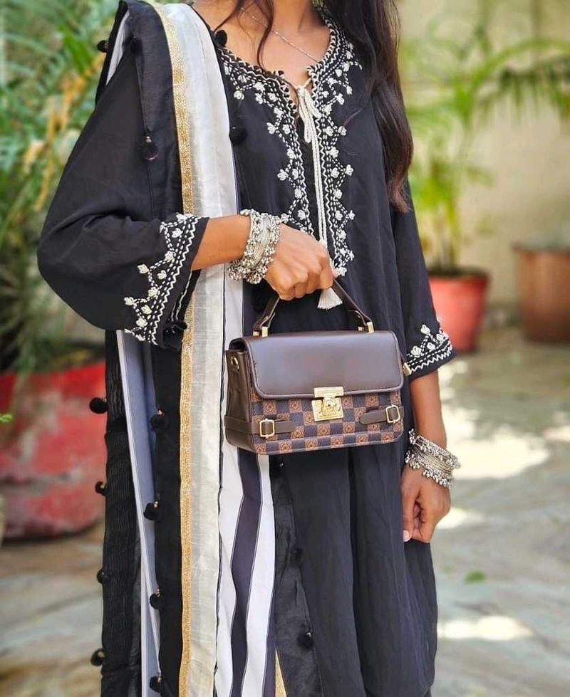 Black hand  Embroidered Kurta Set