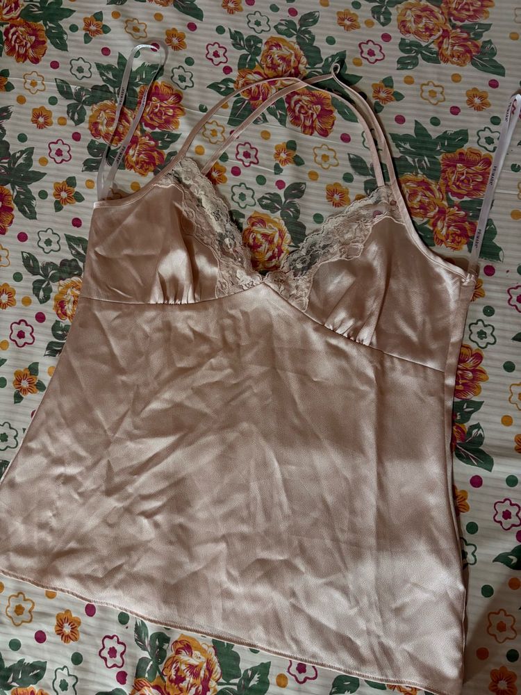 Satin Lace Trim Camisole