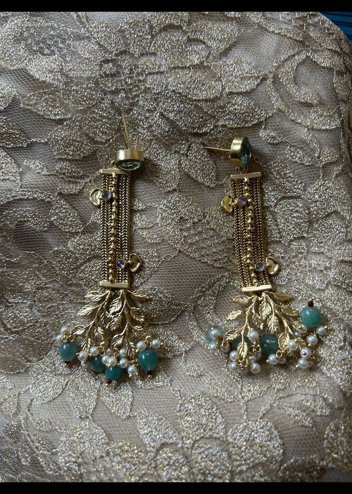 Gold18k Plated Drop Statement Earrings