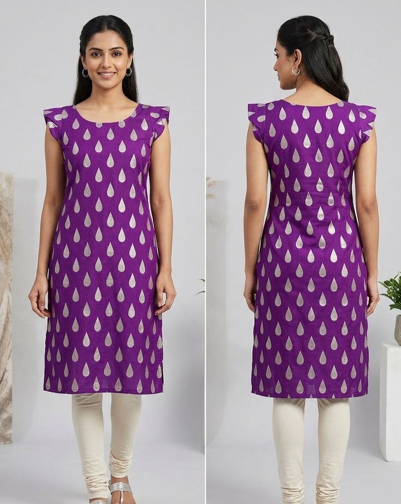 Purple Kurta with Silver Drops