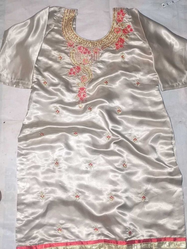 Embroidered Silk Kurta