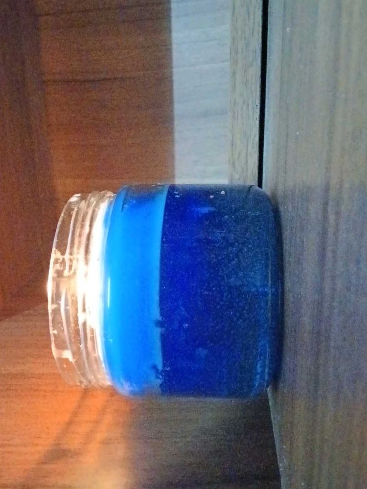 Blue Jar Mountain Candle With Red