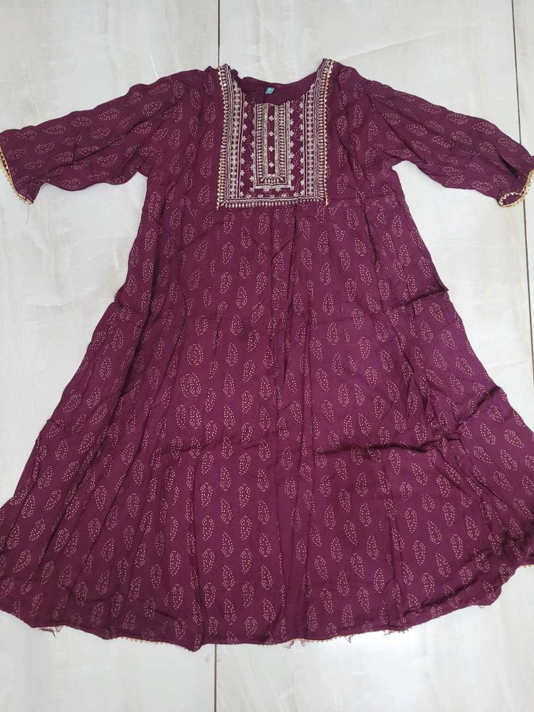 Beautiful Maroon Printed Kurta