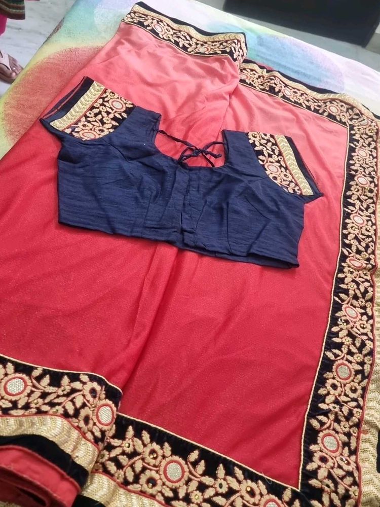 Elegant Embroidered Saree