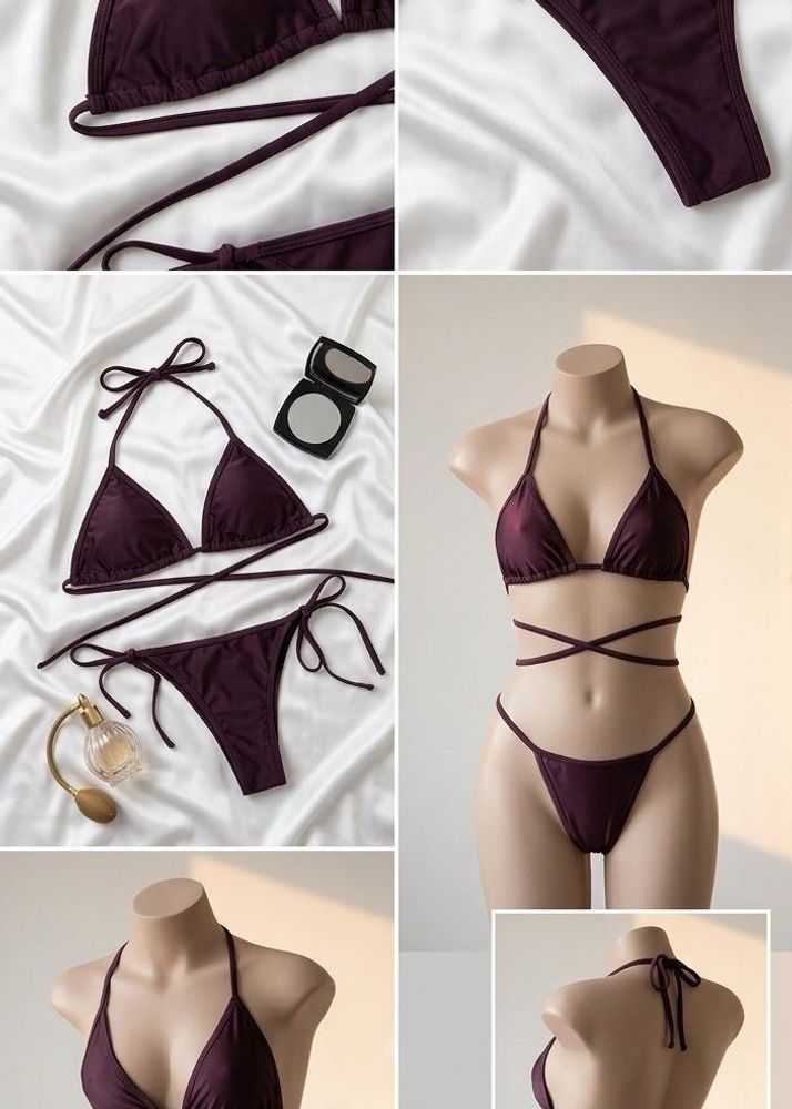 Dark Purple Bikini Set