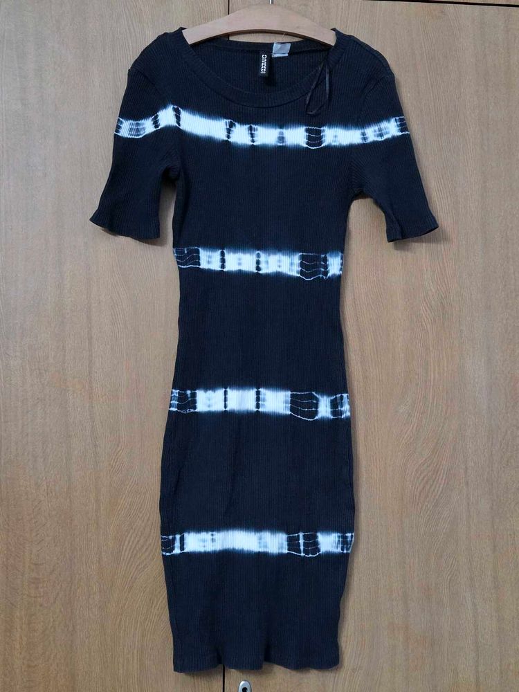 H&amp;M Tie-Dye Ribbed Bodycon Dress