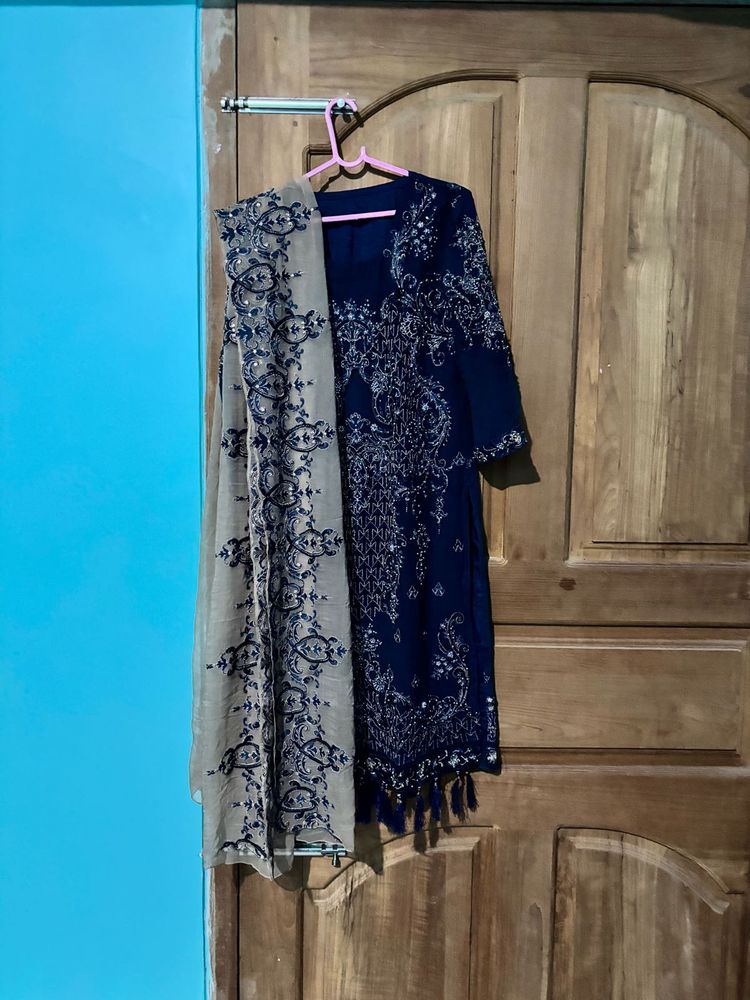 Elegant Navy Blue Kurta Set