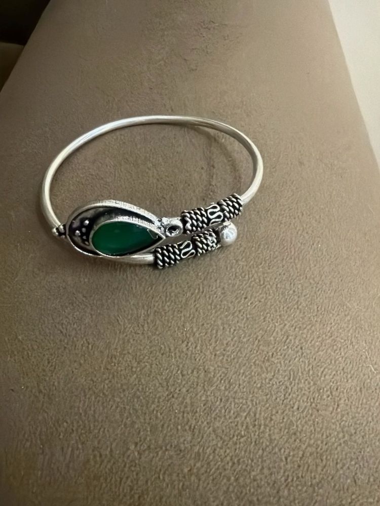 Boho Green Stone Bangle