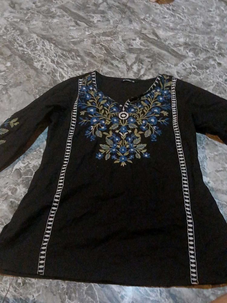 💗Embroidered Black Kurta💗