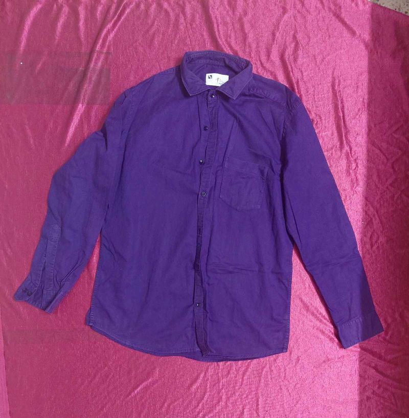 Men's dark Purple Long Sleeve Shirt