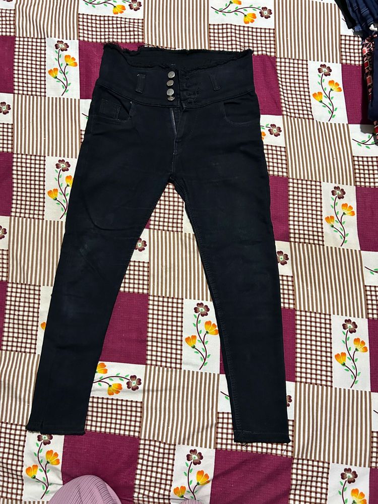 Black High Waist Skinny Jeans | Stretchable | Good