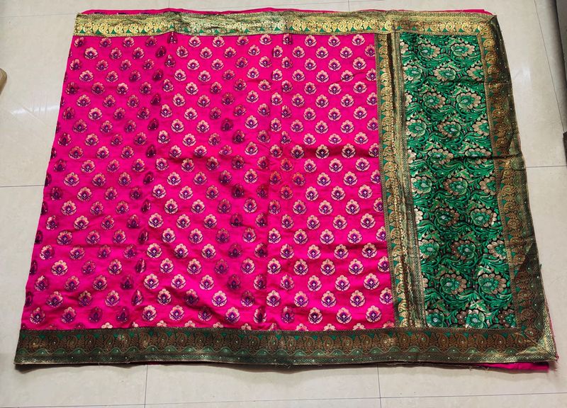 Beautiful Pink Banarasi Silk Saree