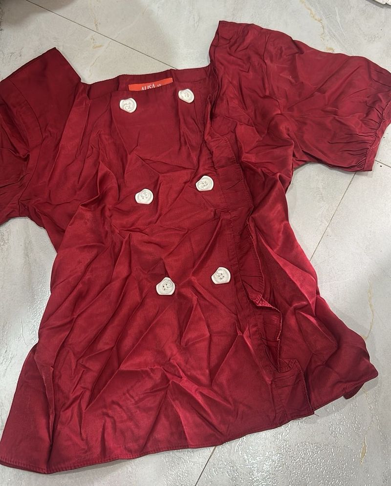 Maroon red classy top