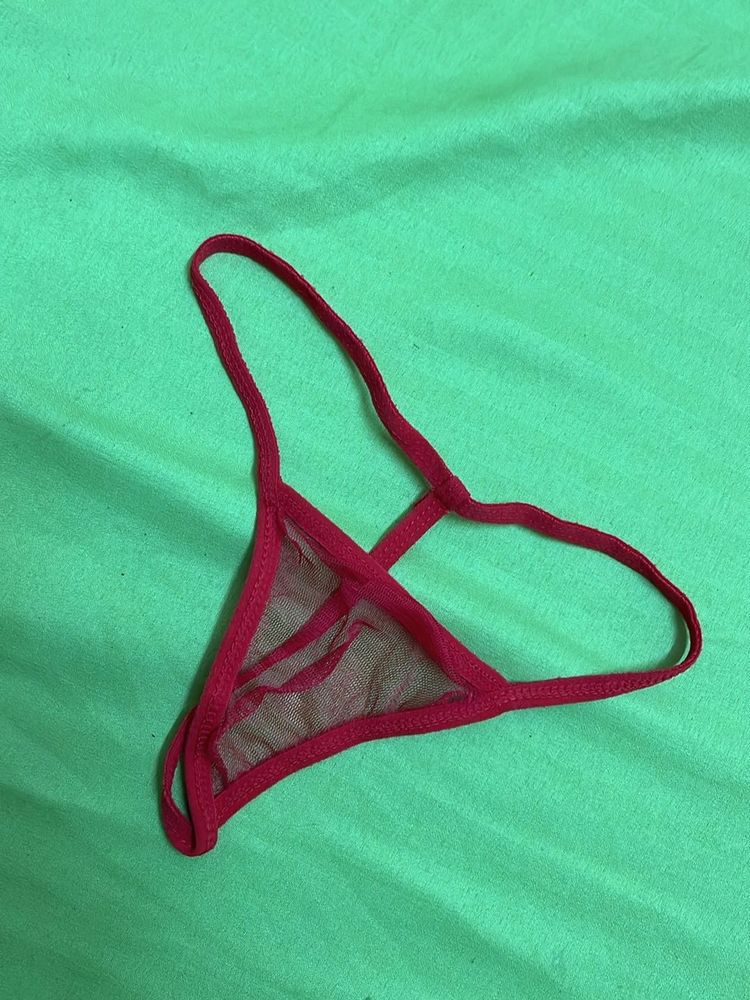 Sheer Red G-String Panty