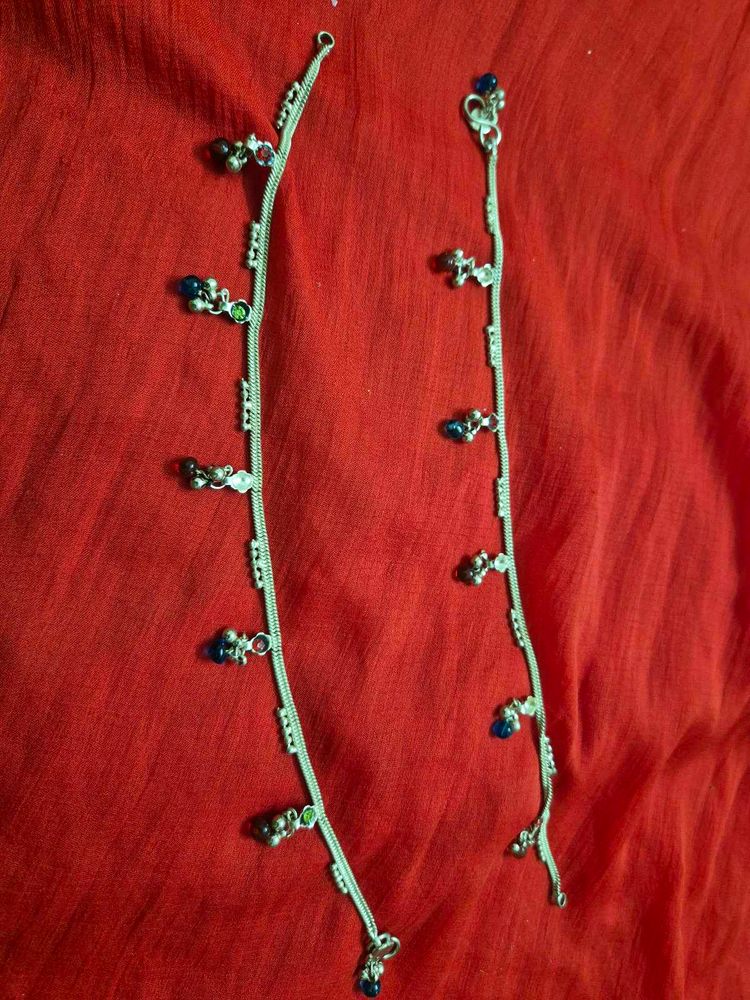 Beautiful Anklets with Blue Beads