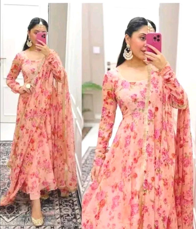 Floral Anarkali Kurta Set