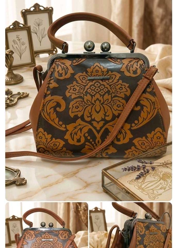 Vintage Floral Frame Handbag