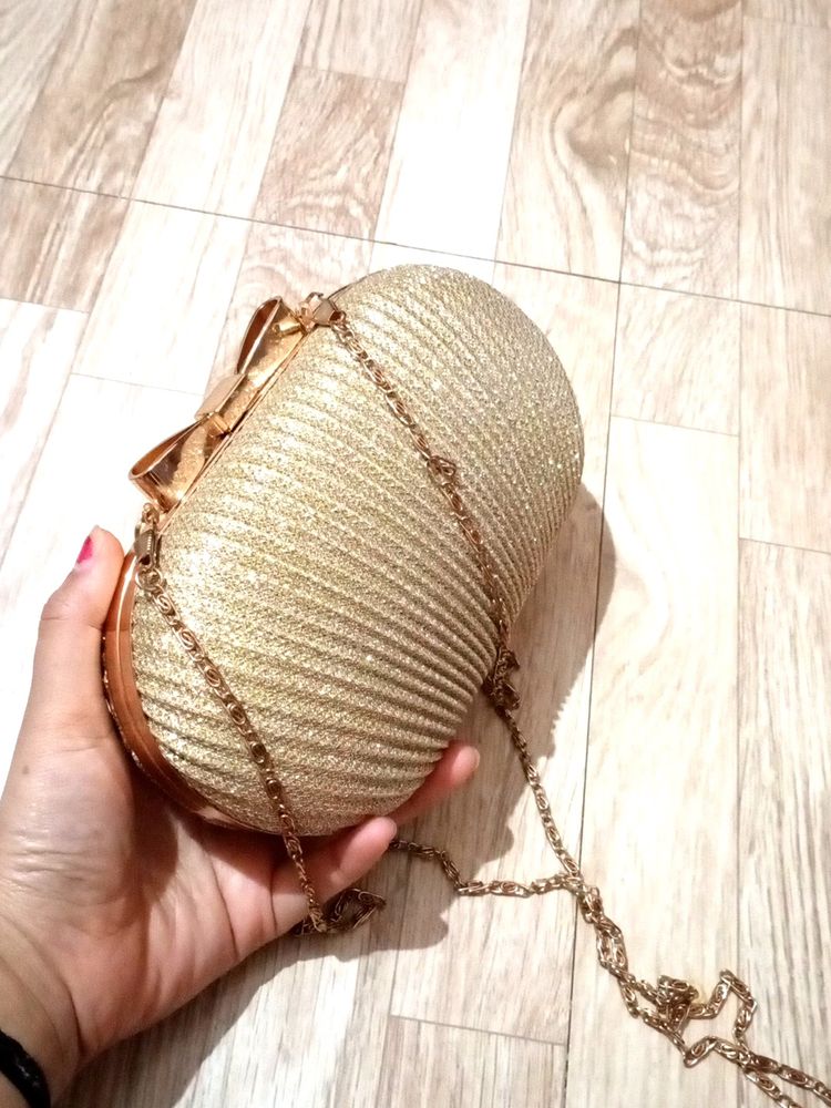 Partywear Golden Clutch