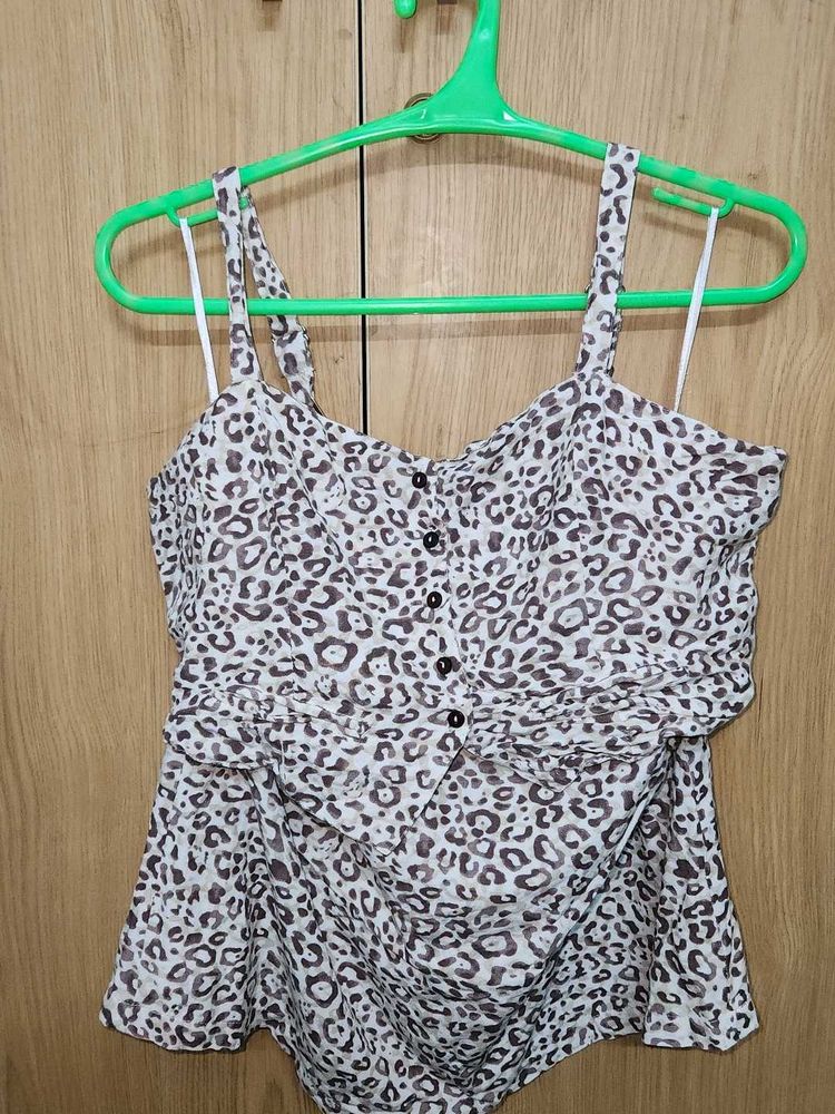 Chic Leopard Print Button-Up Coord Set