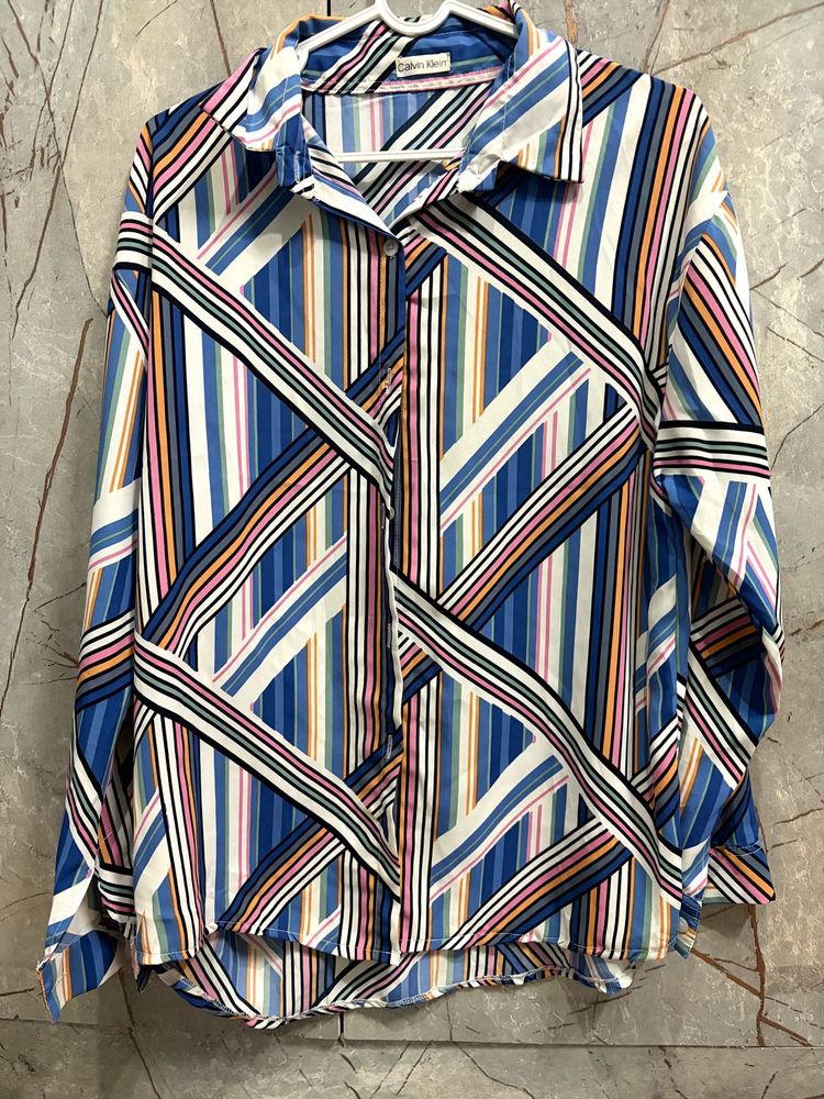 Calvin Klein Striped Button-Up Shirt