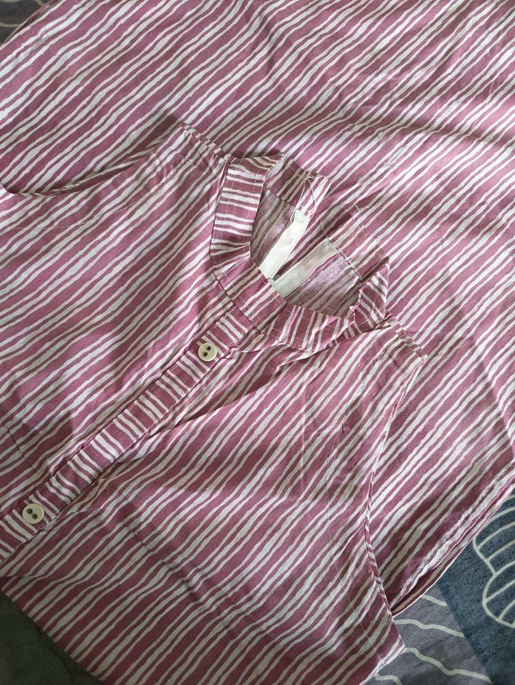 striped pink and white kurti