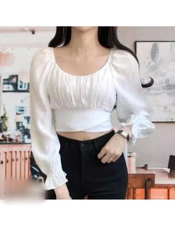 White Cropped Top for girl-women