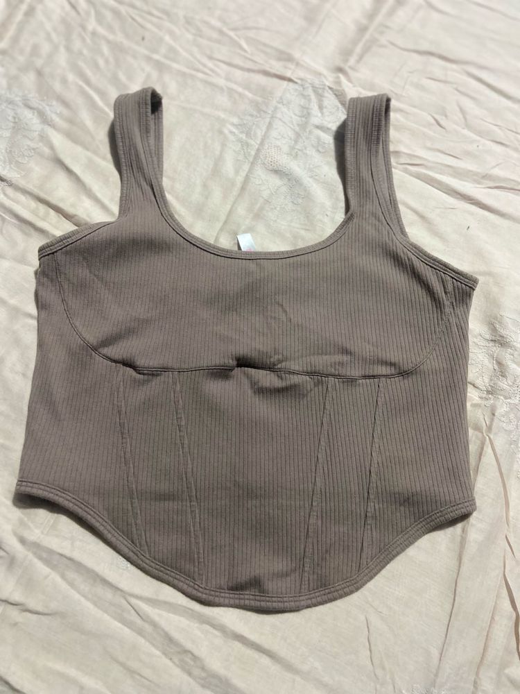 Ribbed Corset Tank Top