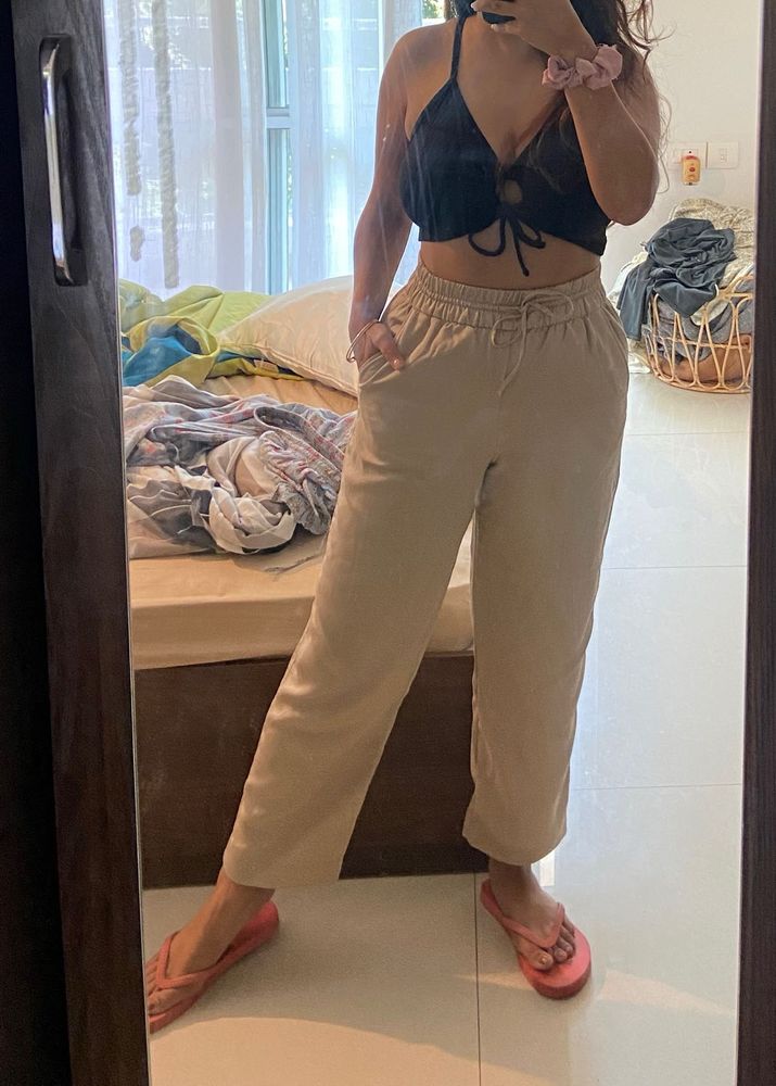 H&amp;M Black Ribbed Cutout Top