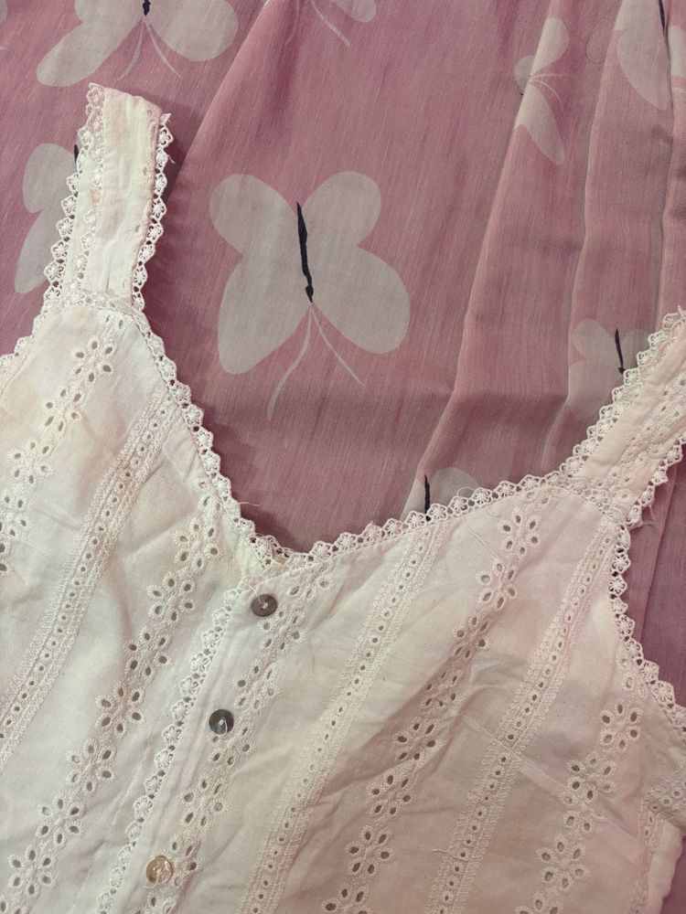White Eyelet Lace Crop Top